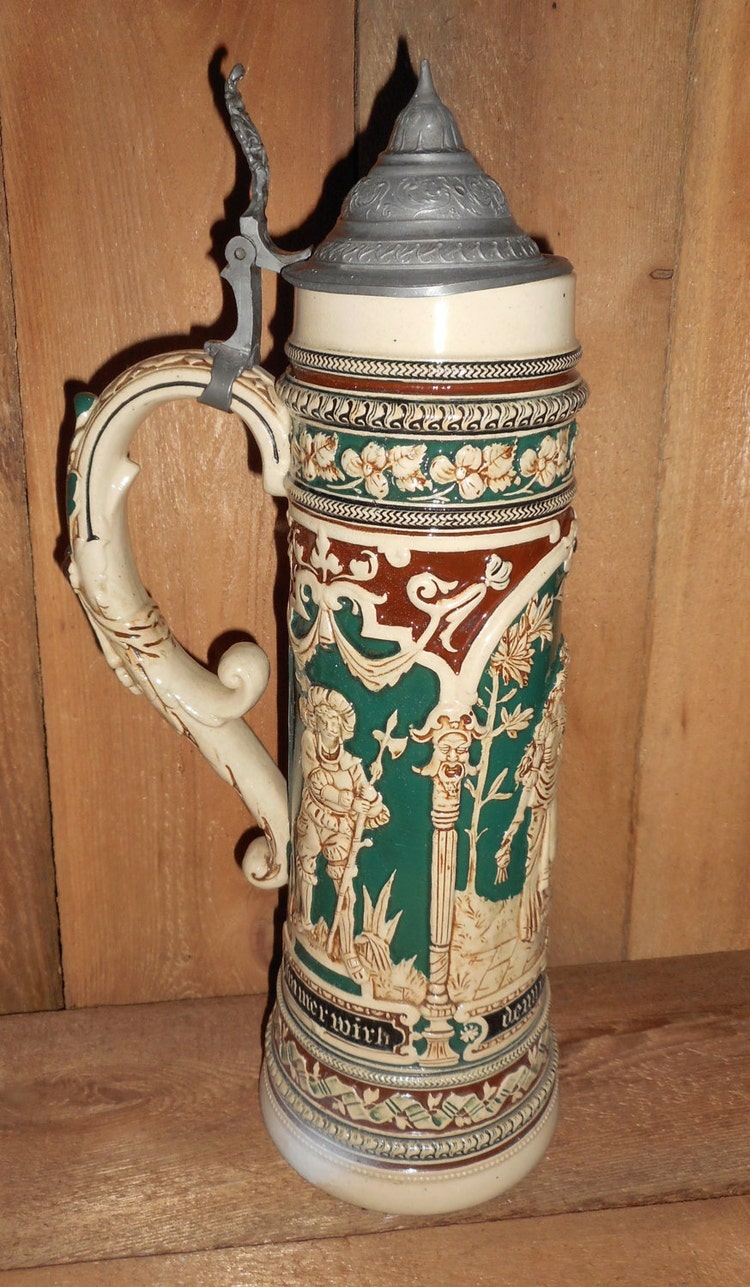 Very Large Antique Beer Stein Made in by TheRusticCityChick