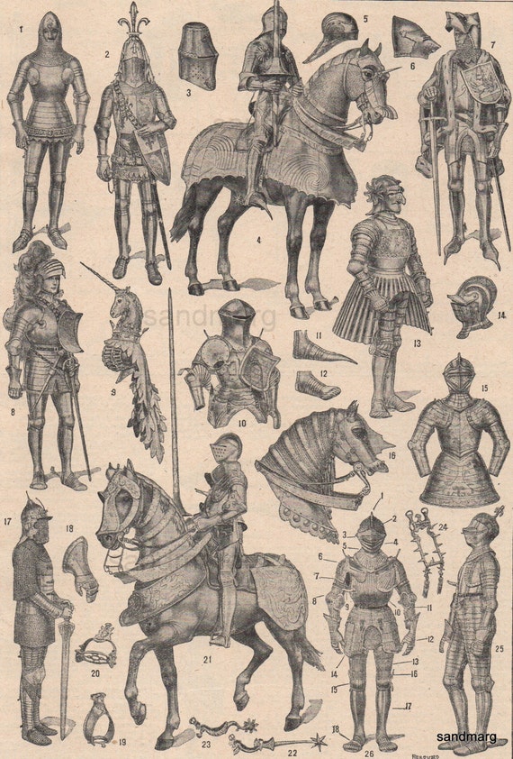 Items Similar To Vintage French Chart Of Armor Late