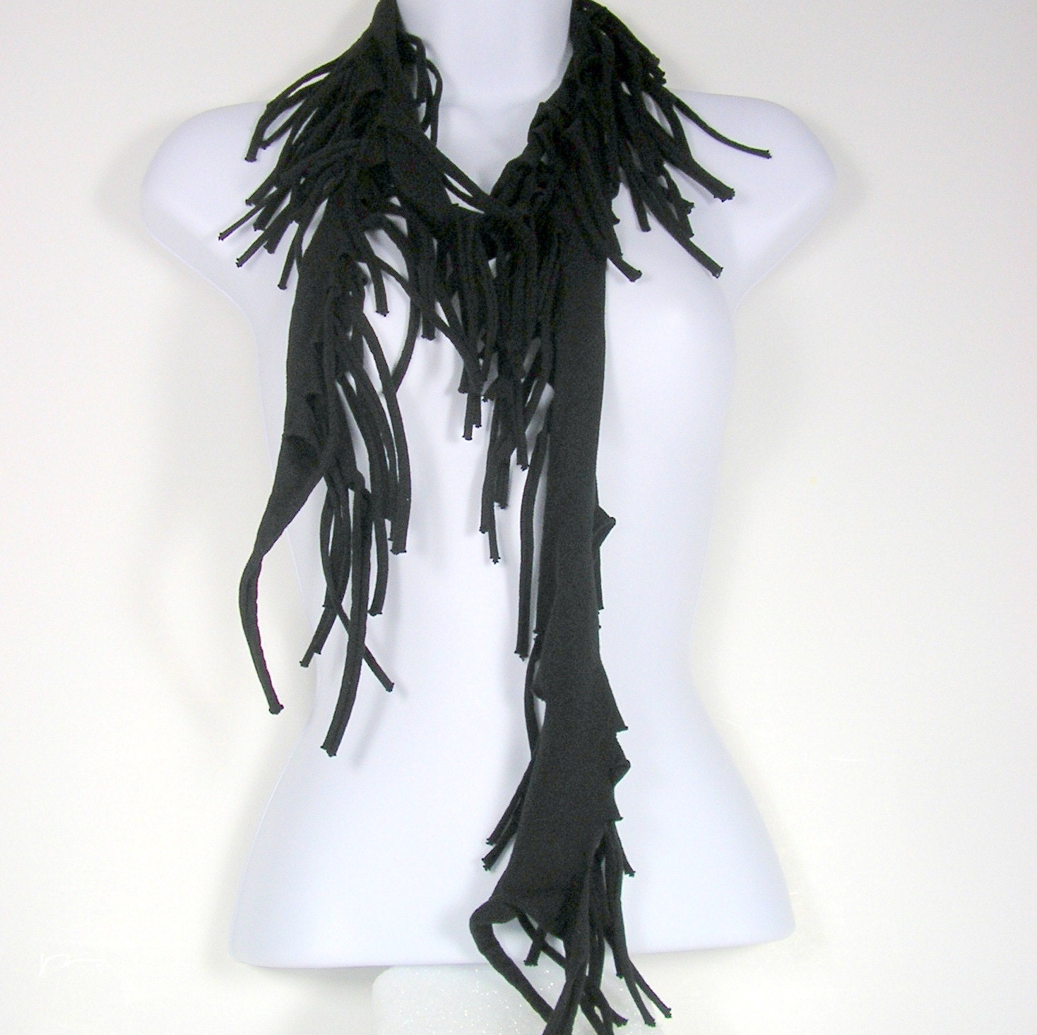 BlckBts Purple and Black Cowl Neck Scarf With Fringe