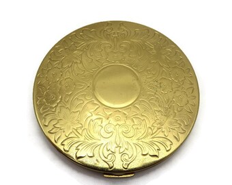 Elgin American Compact - Gold Tone Flowers American Beauty Powder