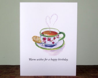 Items similar to Enjoy your TEA Happy Birthday Card - English and ...