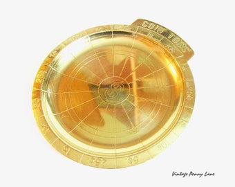 Vintage Pocket Change Catch All, Brass Metal Tray