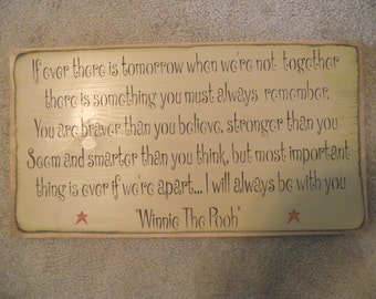 WINNIE THE POOH  primitive wood sign