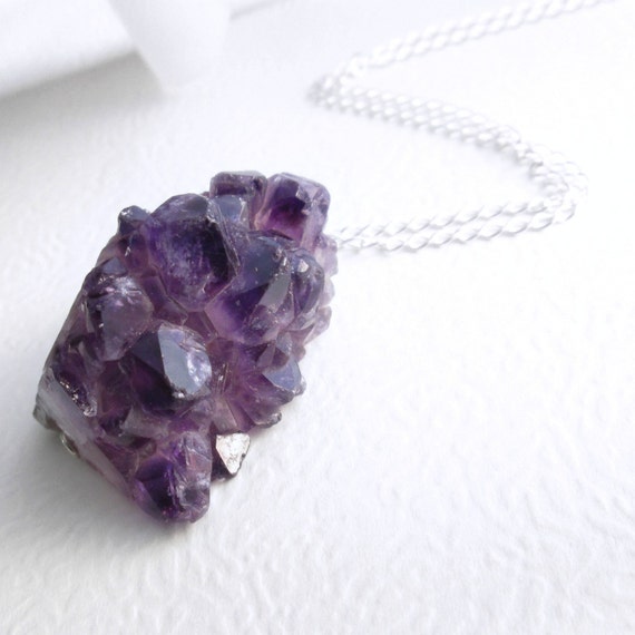 raw amethyst necklace gold