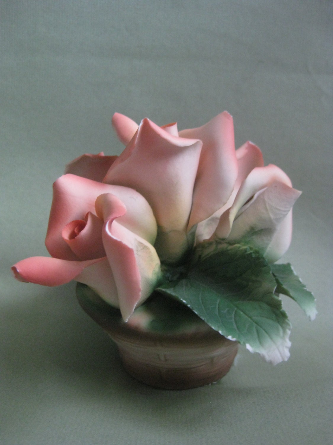 Capodimonte Roses in Basket Porcelain Vintage