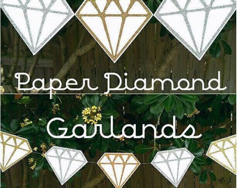 Gold and Silver Glitter Diamond Garland, Wedding Garland, Bridal Shower, Engagement Party