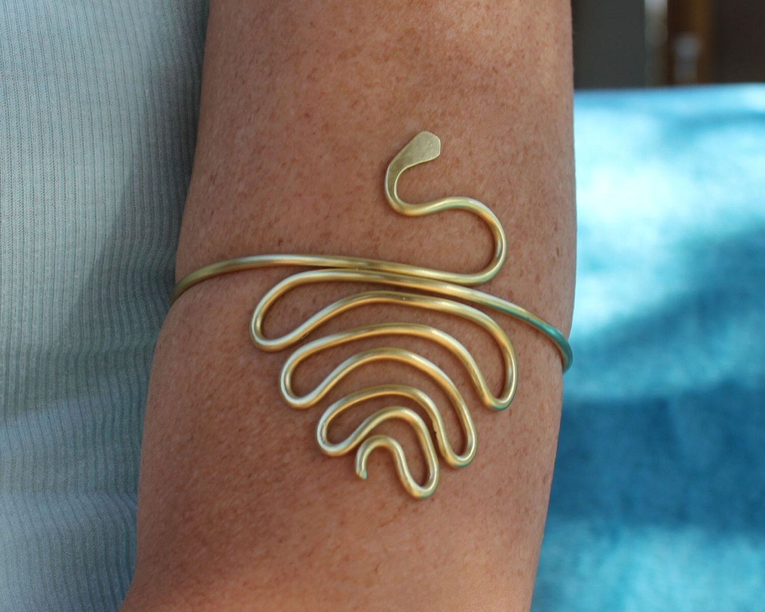 Gold Snake Arm Cuff Jewelry for Cleopatra by 88Links on Etsy