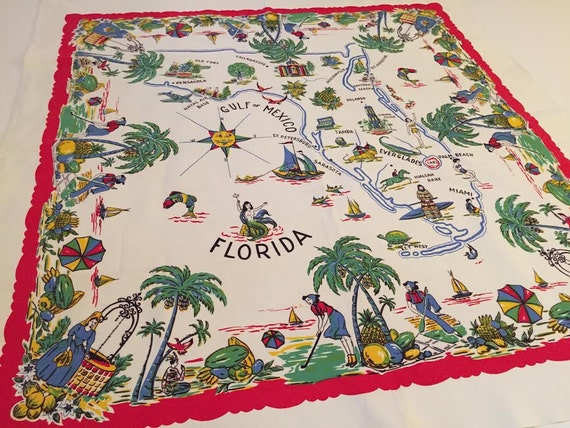 Vintage Florida Tablecloth 7