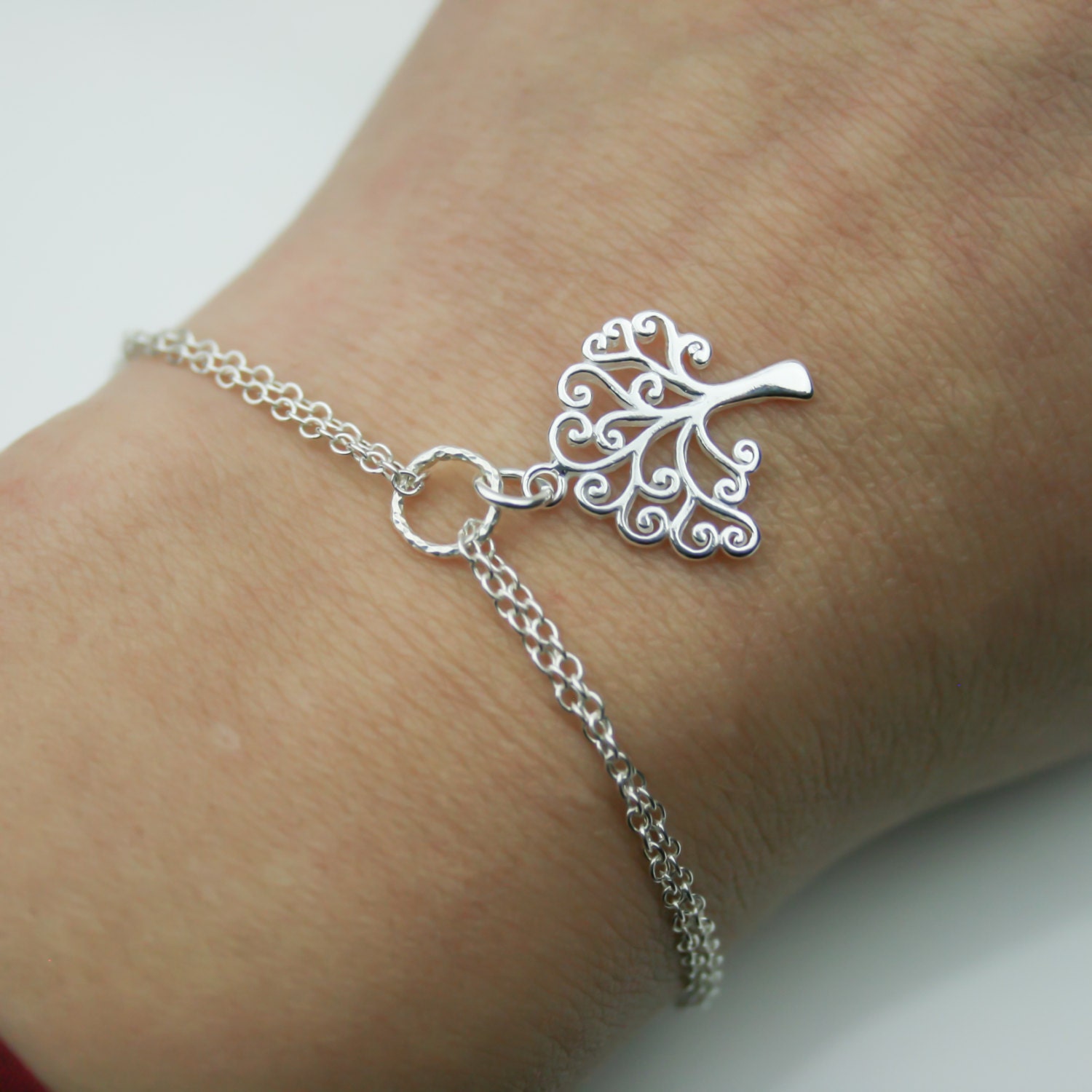 Tree of Life Bracelet in Sterling Silver Adjustable Double
