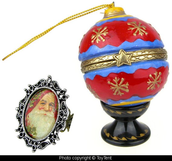 christmas ornament ring box with victorian santa ring christmas ornament ring box with victorian santa ring