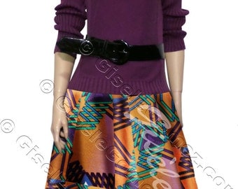 African Maxi Skirt | side pockets | Avogba IN Cotton Dutch Java | Jupe Africaine en Pagne | Installment Payment | Made in USA