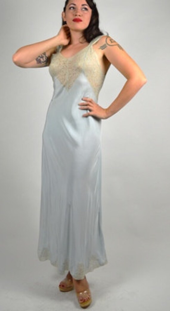 1940s Baby Blue Movie Star Nightgown by buffalogalvintage on Etsy