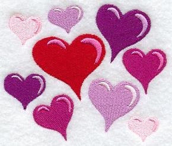 Embroidered Valentine Towel Heart Towel Flour Sack Towel