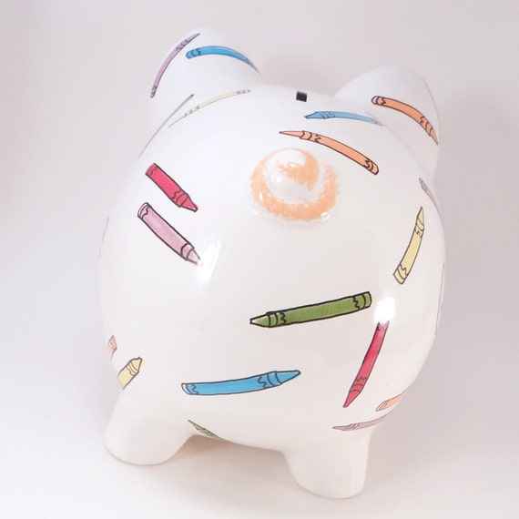 Crayon Piggy Bank Personalized Piggy Bank Coloring Piggy
