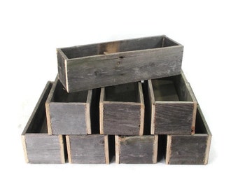 Wedding Decor - 8 Table Centerpiece Boxes - Reclaimed Fence Wood