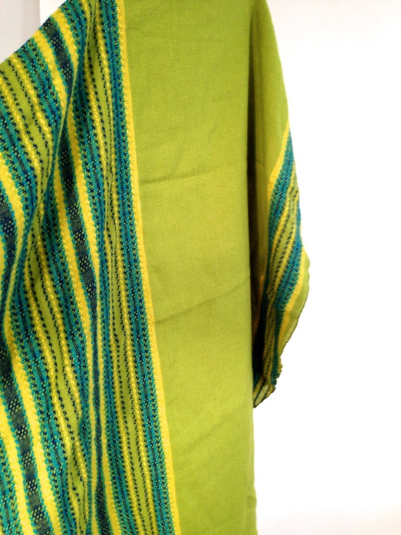 vintage green table cloth woven oval 80 x 60 by