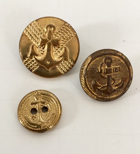 Vintage Nautical Anchor Buttons Free Shipping by jjones1128