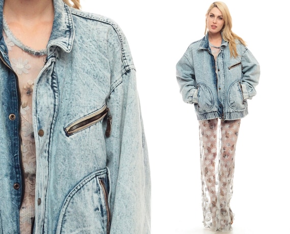 veste jean femme large