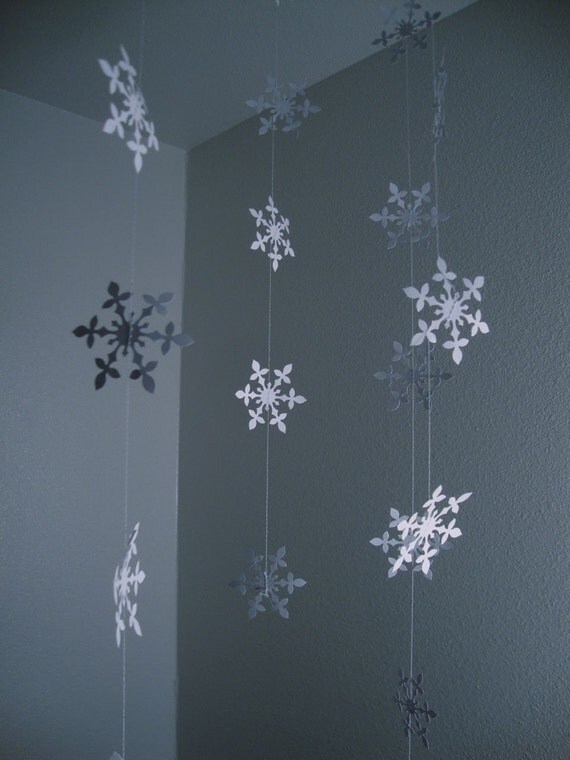 hanging snowflake garland set of 4 strands hanging snowflake garland set of 4 strands