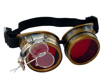Steampunk Goggles Airship Captain Apocalyptic Mad Scientist Victorian Limited CG R