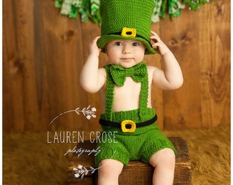 Luck of the Irish Hat and Pants Set, Irish Hat, St Patrick Day Baby, Photo Prop for Kids