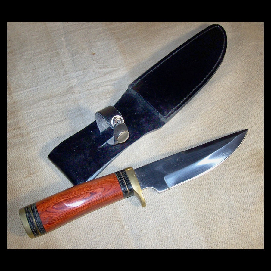 Vintage Chipaway Cutlery Bowie Knife in Leather Sheath