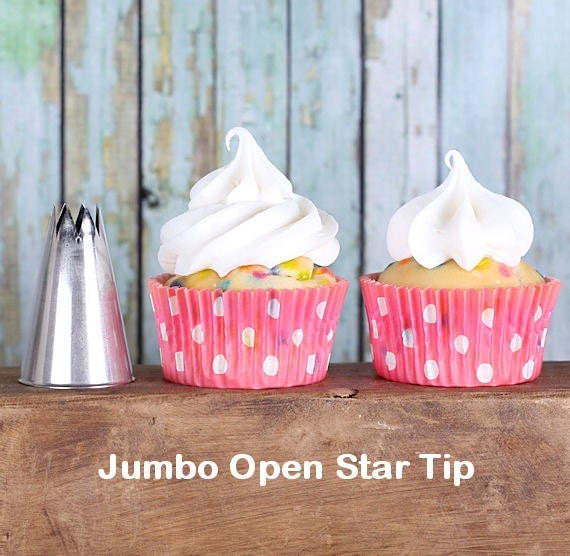 Jumbo Open Star Frosting Tips, EXTRA LARGE Frosting Tips, Cupcake