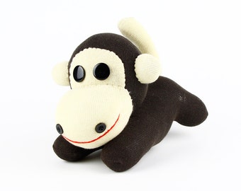 Toddler New Year Gift Handmade Little Brown Sock Monkey Stuffed Animal Doll Baby Toys