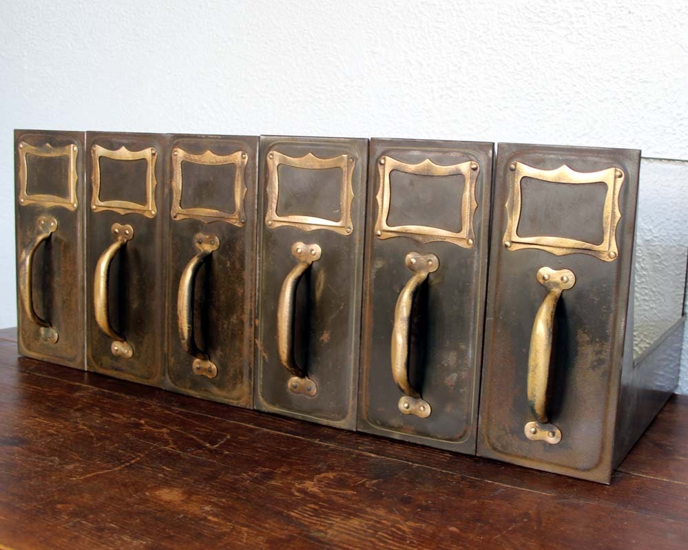Vintage File Folder Storage / Metal File Drawer / Desk Organization and Storage Haute Juice