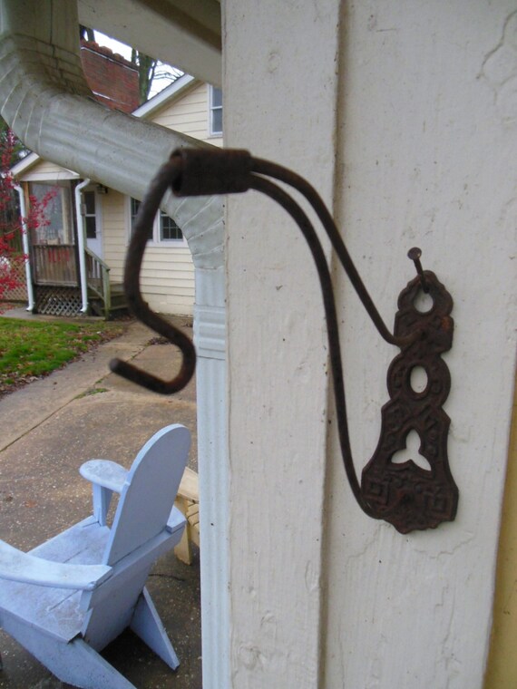 Antique Iron Plant Hanger Wall mount 1872