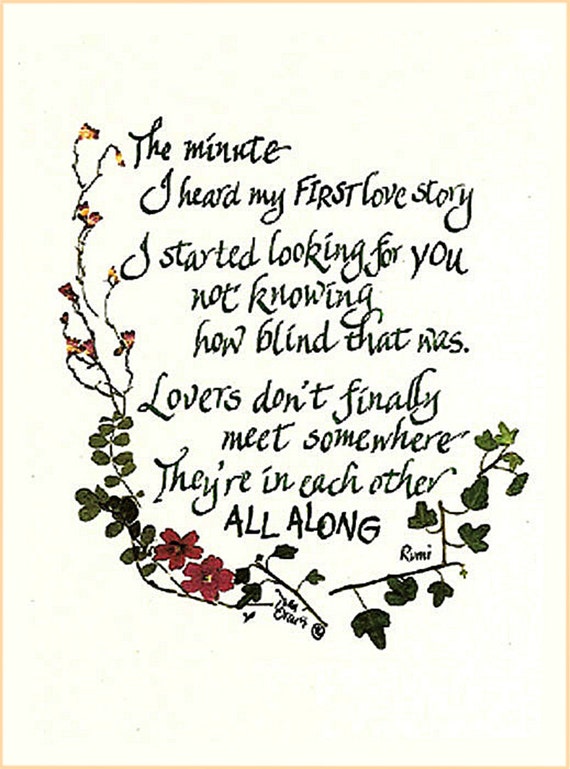 Romantic love poem, Rumi, quote, wedding, Valentine's Day, engaged ...