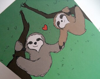 Lazy Love 5x7 Sloth Card
