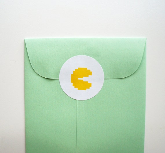 Pac-Man 24 Pack of Retro Arcade Stickers : FREE SHIPPING