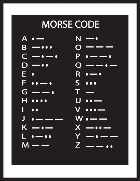 Items similar to Morse Code - Letters of the Alphabet, Black and White ...