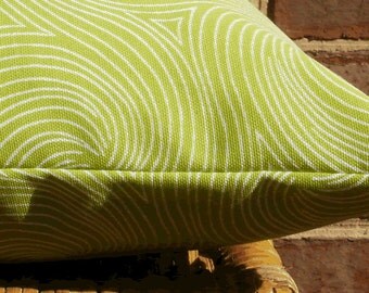 SALE ~ Outdoor Pillow :Lime Green Swirl Indoor Outdoor 18 X 18 inch Accent Throw Pillow Cover