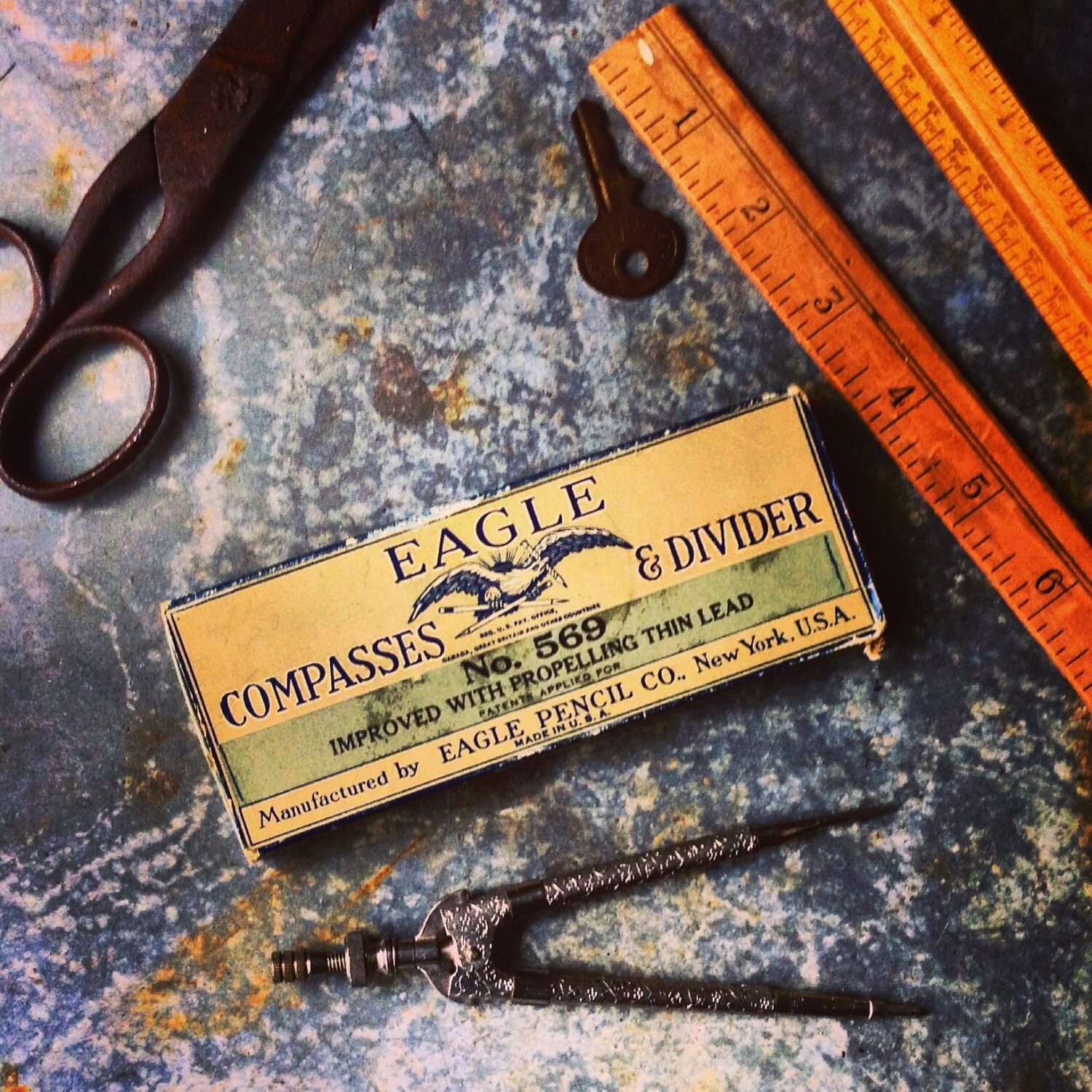 Compass and Divider / Made in USA / Drafting Tool by assemblage333