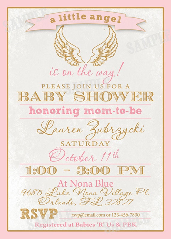 Angel Wings Baby Shower Invitations 3