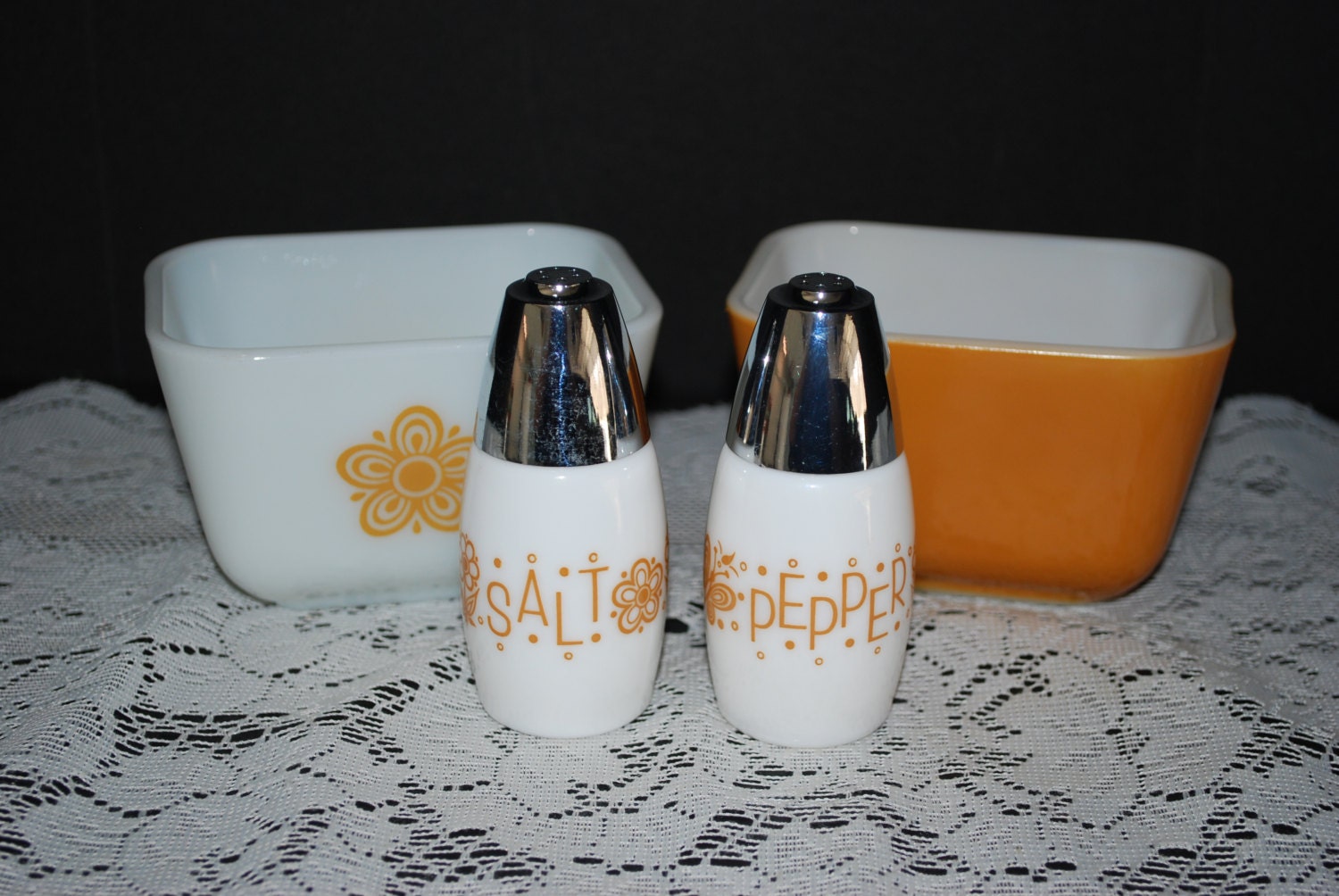 Salt and Pepper Shaker Set. Corelle by AGlimpseFromthePast on Etsy