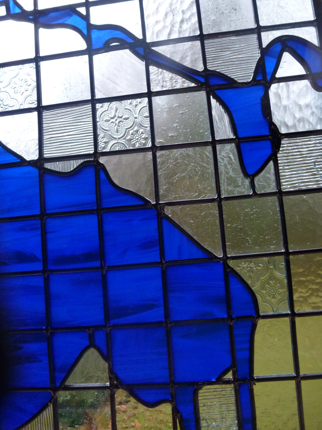 Stained Glass Map of Seattle Suncatcher Window