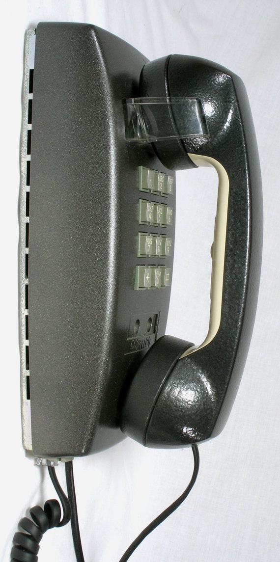 Wall Mount touch tone metallic iron Phone real by oldstuffdave