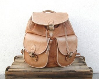 men's rugged leather backpack