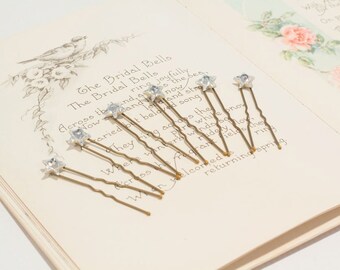 Star Hair Pins - Crystal Star Headpiece - Wedding Star Bobbie Pins - Star Hair Grips- Silver Wedding Stars - Star Hair Accessory - Parisxox