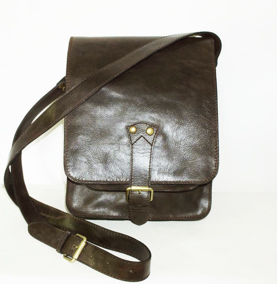 Genuine leather messenger bag UNISEX by ChicLeather on Etsy