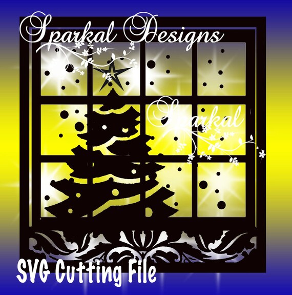 Window SVG CHRISTMAS 1 Tree Scene by SparkalDigitalDesign on Etsy
