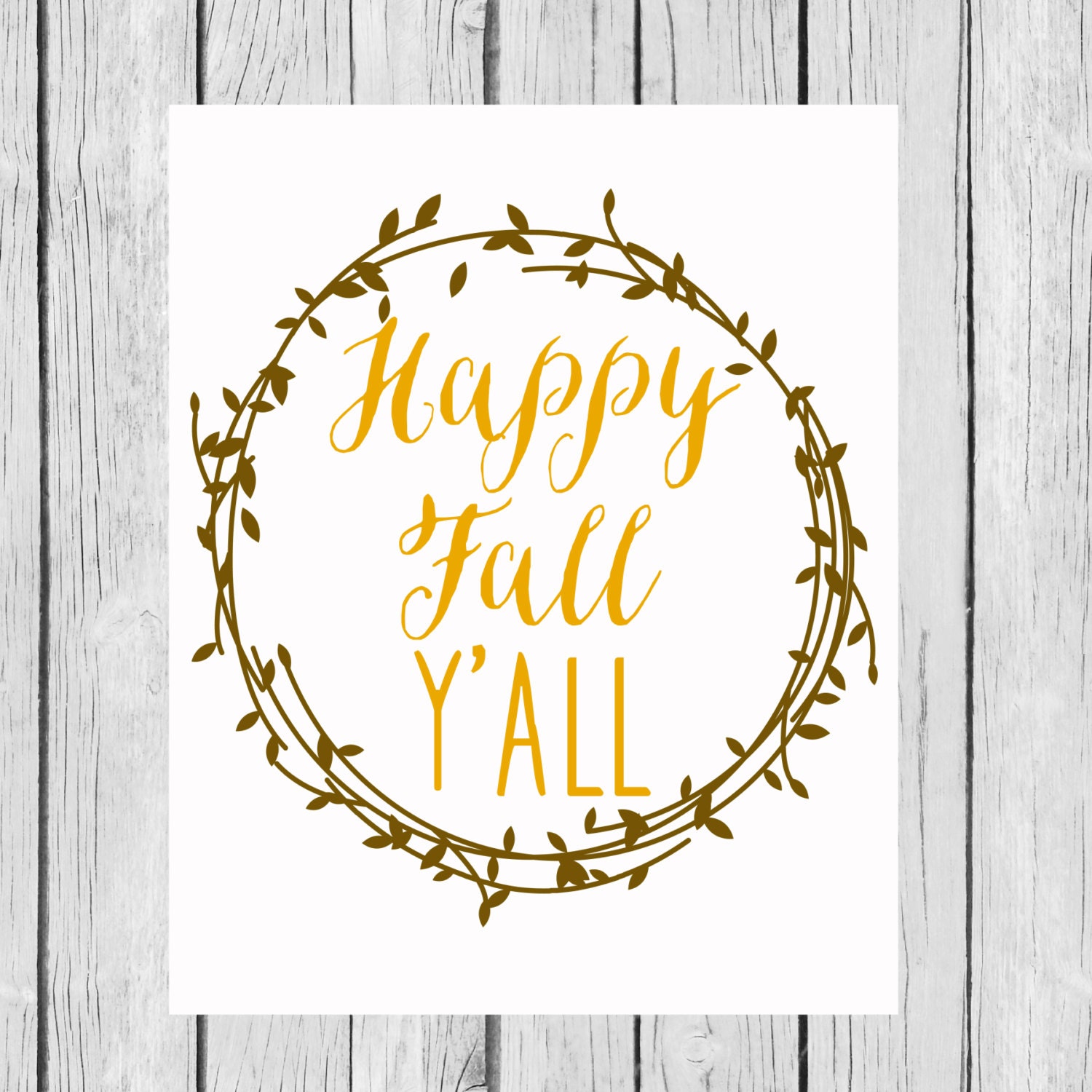 Happy Fall Ya'll Printable Thanksgiving Autumn by LoveandPrint