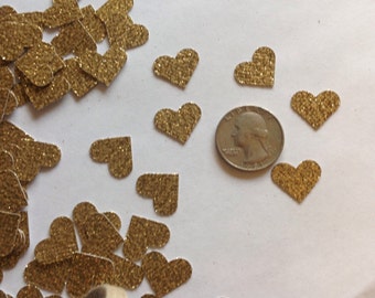 Gold Glitter Heart Table Scatter, Gold Heart Confetti, Gold Heart Die Cut, Valentines Day Decor, Wedding Decor, Heart Decoration - 150pcs