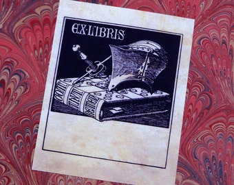 Book Plates: Medieval Book Curses Set of 24 by ArteOfTheBooke
