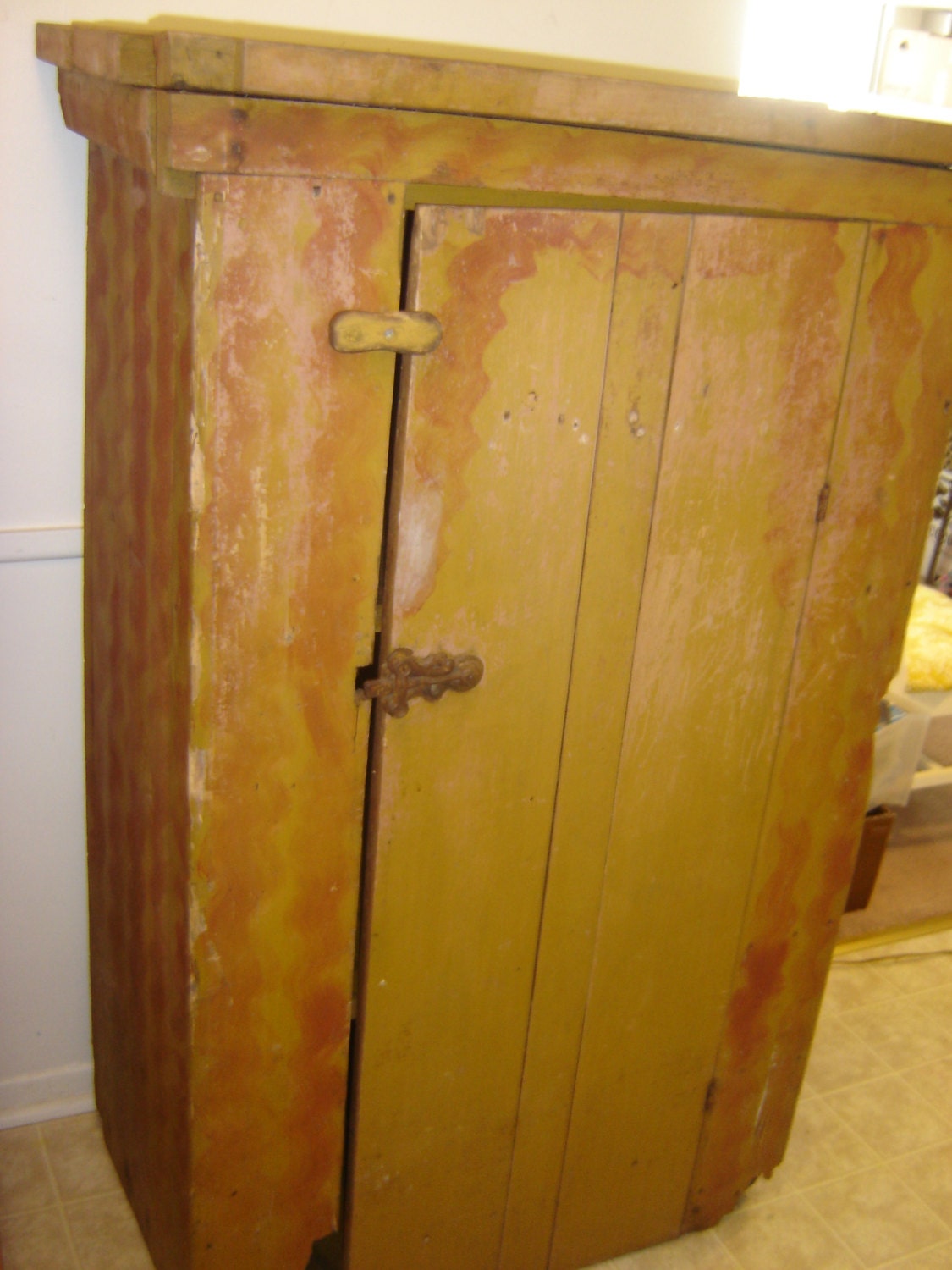 Antique Primitive Rustic Cupboard Storage Square Nails