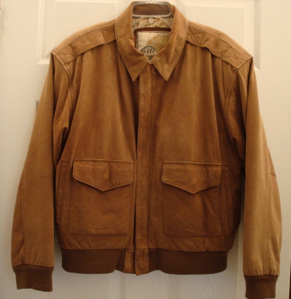 Vintage G-111 Brown Suede Leather Bomber Jacket Size M