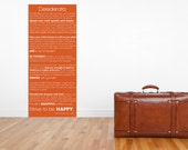 Extra Large Desiderata Orange Gallery Wrapped Canvas Wall Art 20 inches wide by 40 inches Tall with Wood Frame on Back for Easy Hanging